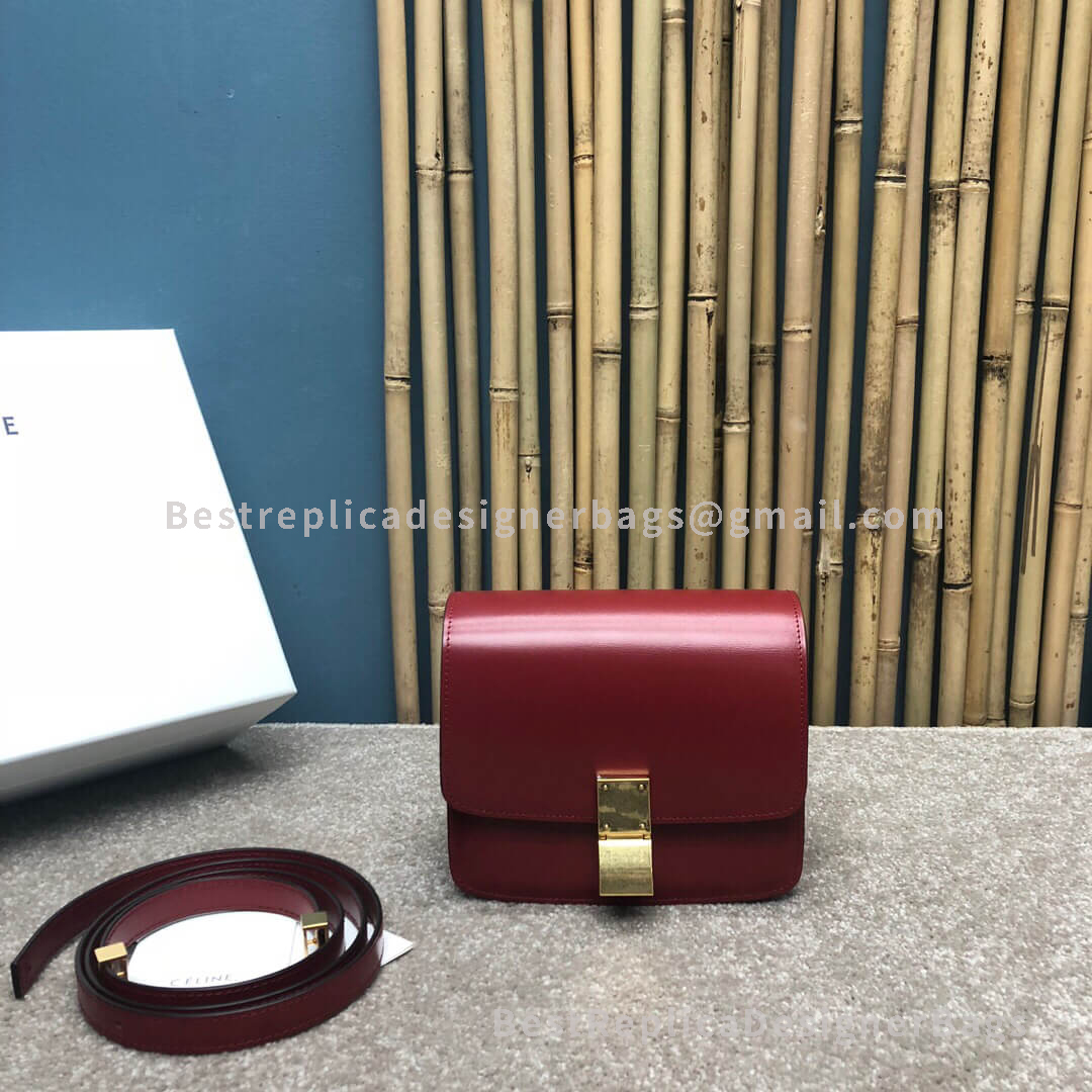 Celine Small Classic Box Bag Red Calfskin